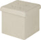 Woltu Opvouwbare Opbergpoef met Deksel - Gebroken Wit Linnen - 37,5 x 37,5 x 38 cm - Opbergkruk &