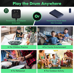 Coast elektrische drums met 9 pads roll-up drums trainingskussen met 2 stereoluidsprekers