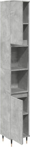 vidaXL - Badkamerkast - 30x30x190 - cm - bewerkt - hout - betongrijs