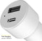 Accezz Autolader Snellader USB C / USB A 20 Watt - Universele Auto oplader Geschikt voor - Wit