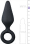 Zwarte buttplug met trekring - medium