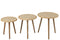 J-Line bijzettafel Patronen - bamboe/hout - naturel/wit - set van 3