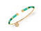 Scmyk BG-262 - Armband Bangle - Goud plated met turquoise draad - Goudkleurig