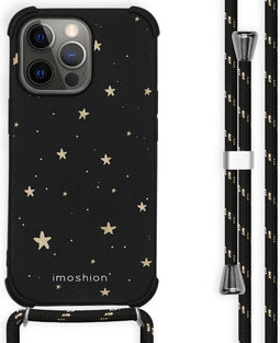 iMoshion Hoesje Geschikt voor iPhone 13 Pro Hoesje Met Koord - iMoshion Design Hoesje met Koord - Goud / Stars Gold
