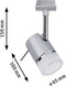 URail spot Pipe max. 1x10W GU10 cr mat/ Chroom 230V Metaal/Kunststof