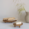 Urban Nature Culture Plate on feet large, Golden Oak Brown / Mango Wood