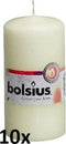 Bolsius Stompkaarsen 10 st 120x58 mm ivoor