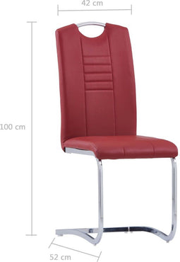 vidaXL - Eetkamerstoelen - 2 - st - kunstleer - rood