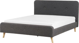 RENNES - Tweepersoonsbed - Donkergrijs - 160 x 200 cm - Polyester