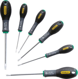 Stanley FatMax - 6-Delige Schroevendraaierset Torx TT10 TT15 TT20 TT25 TT30 TT40 - Ergonomische handgreep - Zwart Grijs