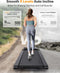 UREVO 3S slimme loopband, automatische helling van 9 niveaus, snelheid van 0,8-6KM/u, belasting 120 kg, LED-display, app-bediening
