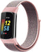 imoshion Nylon bandje - Geschikt voor Fitbit Charge 6, Charge 5 - Roze - L