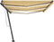 vidaXL - Luifel - handmatig - uittrekbaar - met - LED - 600x350 - cm - geel - en - wit