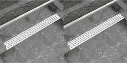 vidaXL - Doucheafvoer - 2 - st - rechthoekig - lijn - 930x140 - mm - roestvrij - staal
