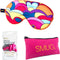 SMUG Slaapmasker met Roze Oordopjes en Opbergzakje - 100% Verduisterend - Verstelbaar Oogmasker in Satijn - Lucy in the Sky Print