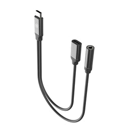 Muvit Audio Jack Adapter - USB-C - Zwart