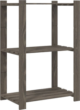 vidaXL - Opbergrek - 3-laags - 60x38x90 - cm - massief - grenenhout - grijs
