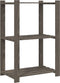vidaXL - Opbergrek - 3-laags - 60x38x90 - cm - massief - grenenhout - grijs