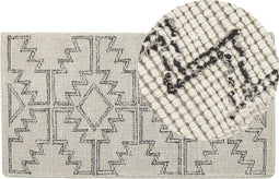 URLA - Vloerkleed - Zwart - 80 x 150 cm - Wol