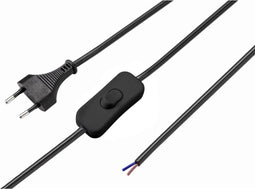 Sygonix SY-5044224 Stroom Aansluitkabel Zwart 1.50 m Incl. aan/uitschakelaar