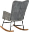 vidaXL - Schommelstoel - in - vintage - stijl - canvas - grijs