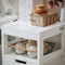 SoBuy BZR122-W - Badkamerkast - Lage Kast met Wasmand - Wit