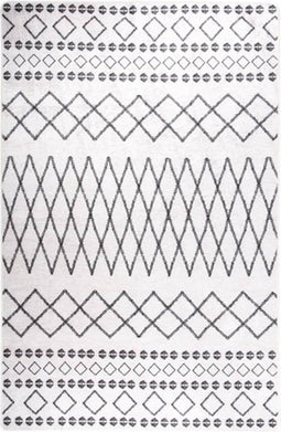 vidaXL - Vloerkleed - wasbaar - anti-slip - 160x230 - cm - zwart - en - wit