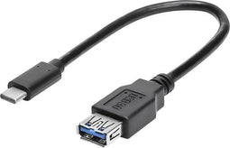 Renkforce RF-4455819 - USB-kabel USB 3.2 Gen1 USB-C naar USB-A 0.15 m - OTG-functie - Zwart
