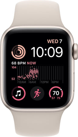 Apple Watch SE (2022) - Smartwatch - Gezondheidsmonitoring en valdetectie - Sterrenlicht Aluminium