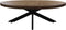 Ovale salontafel - 120x80x44,5 - Naturel/zwart - Mangohout/metaal
