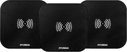 Hyundai Batteries - Draadloze telefoon oplader met USB poorten - Vierkant - Zwart - 3 stuks