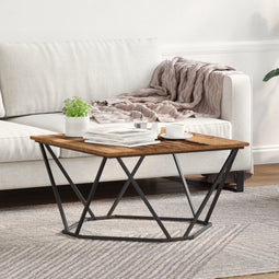 vidaXL - Koffietafel - Oude - Hout - 80x80x45 - cm - Gelaagd - Hout