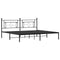 vidaXL - Bedframe - met - hoofdbord - metaal - zwart - 193x203 - cm