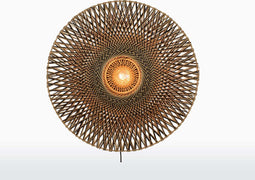 GOOD&MOJO Wandlamp Bali - Bamboe/Zwart - Ø87cm - Binnen Scandinavisch,Bohemian