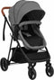 vidaXL - Kinderwagen - 2-in-1 - staal - lichtgrijs - en - zwart