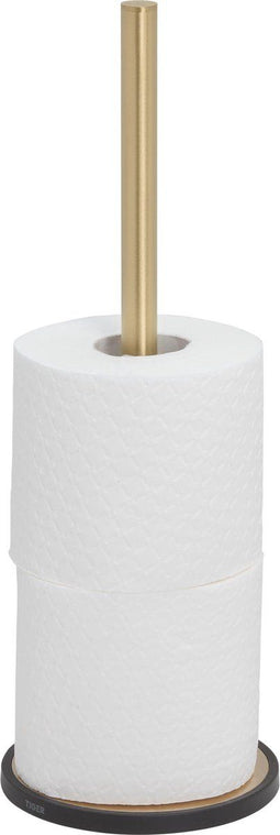 Tiger Tune - Reserverolhouder vrijstaand - 3 rollen - Goud geborsteld / Zwart (3 stuks)