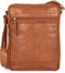 Leren A5 Crossbodytas met tabletvak - Nebraska - Brandy Cognac
