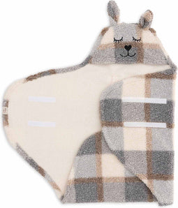 Jollein Wikkeldeken - Bunny - Coral fleece binnenkant - Check Boucle 100x105cm