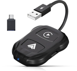 CarMe Luxe 2-in-1 Car Dongle - Draadloos CarPlay & Android Auto - 5GHz Verbinding - USB-C & USB-A - Zwart