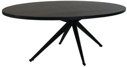 Ovale eettafel - 180x100x76 - Zwart - Mangohout/metaal