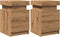 vidaXL - Nachtkastjes - 2 - st - met - LED - 35x39x55 - cm - hout - artisanaal - eiken
