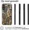 iMoshion Hoesje Geschikt voor Samsung Galaxy A14 (5G) / A14 (4G) Hoesje Siliconen - iMoshion Design hoesje - Zwart / Golden Leaves