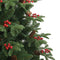 vidaXL Kunstkerstboom - Scharnierconstructie - Dennenappels en bessen - 180 cm groen