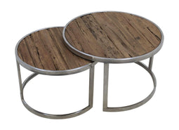 HSM Collection Salontafel - oud teak - set van 2