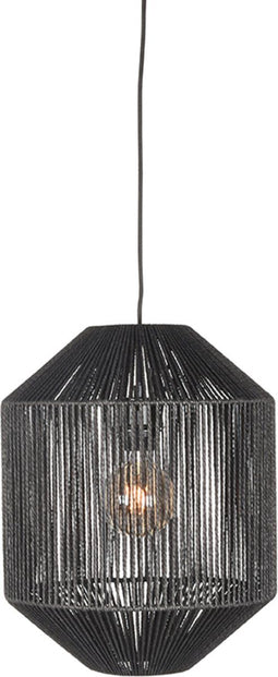 LABEL51 Ibiza Hanglamp - Zwart - Stof - 1-Lichts Cilinder