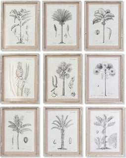 Schilderij DKD Home Decor Palmen Koloniaal (35 x 1,8 x 45 cm) (9 Stuks)