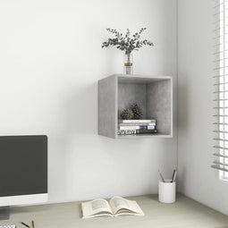 Wandkast 37x37x37 cm bewerkt hout betongrijs