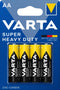 Varta zinc-carbon battery, mignon, AA, R6, 1.5V, pack of 4