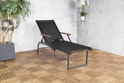 Hawai sunlounger - aluminium teak armleggers - SenS-line