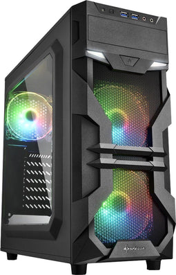 Sharkoon VG7-W - ATX Midi Tower - 3x RGB LED fans - Zwart